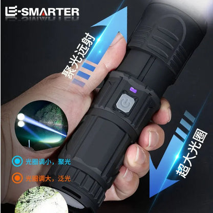 Powerful USB Rechargeable Telescopic Zoom LED Flashlight - SmartDzone