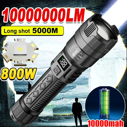 Ultra-Bright 2000LM LED Rechargeable Flashlight with Power Display - SmartDzone