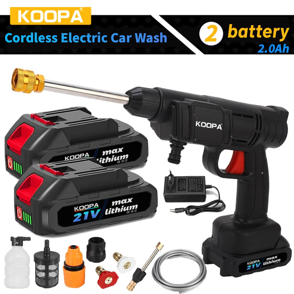 Koopa 60Bar Cordless High-Pressure Car Wash Spray Gun & Foam Generator - SmartDzone