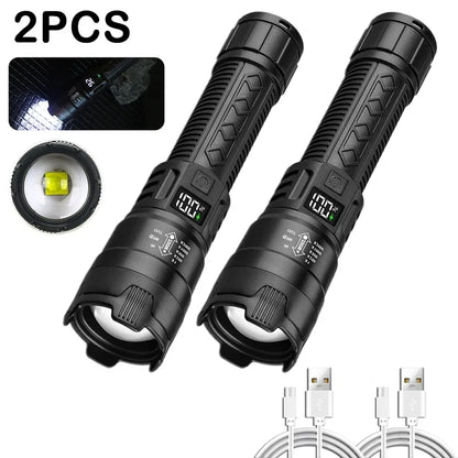 Ultra-Bright 2000LM LED Rechargeable Flashlight with Power Display - SmartDzone