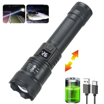 Ultra-Bright 2000LM LED Rechargeable Flashlight with Power Display - SmartDzone