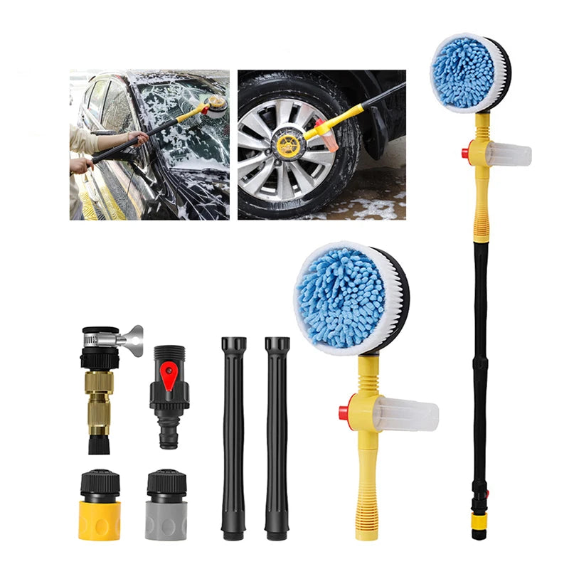 360° Rotary Car Wash Brush Kit - Adjustable High-Pressure Vehicle Cleaner - SmartDzone