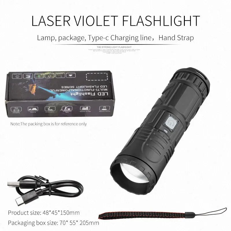 Powerful USB Rechargeable Telescopic Zoom LED Flashlight - SmartDzone