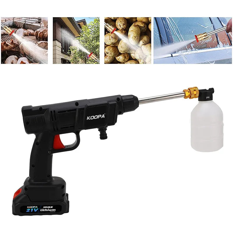 Koopa 60Bar Cordless High-Pressure Car Wash Spray Gun & Foam Generator - SmartDzone