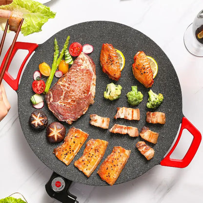 28CM Non-Stick Smokeless Electric Grill Pan, 700W Korean BBQ Griddle Plate - SmartDzone