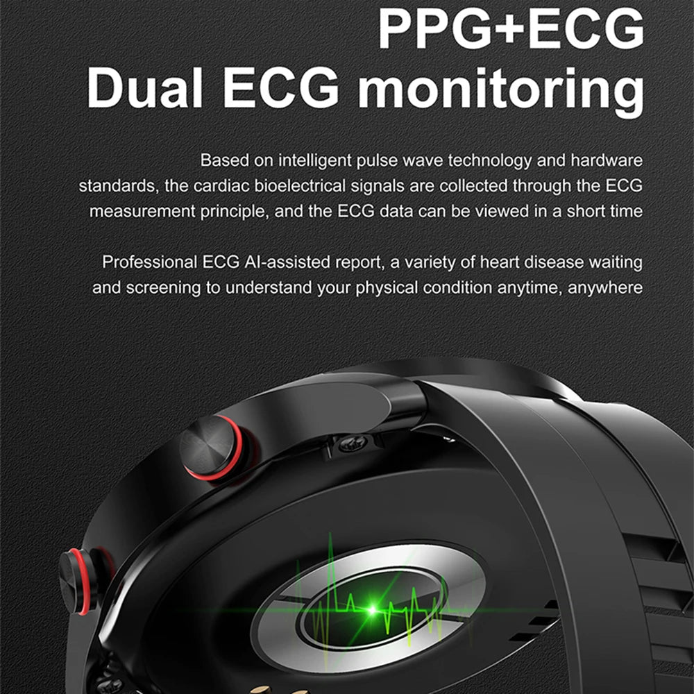 Premium Smartwatch: ECG+PPG, Bluetooth Calls, Music, Sports Mode, Waterproof - SmartDzone